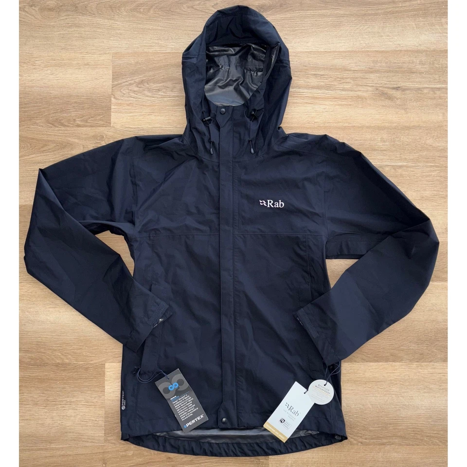 NWT Men's RAB Downpour Eco Jacket - Small - Black - Image 3 of 4