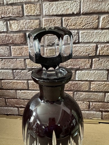 Baccarat Crystal Hine Cognac Decanter Karaffe Flasche Lila Kristall Vintage Top - Bild 4 von 10