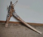 RARE Antique Low East Sepik River Double Hook Figure Pig Hammer 34" × 24" Fiber — photo 2