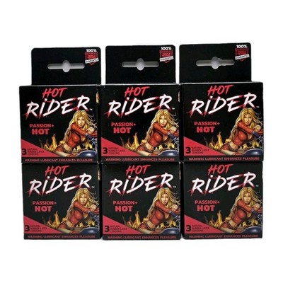 Hot Rider Hot Passion Warming Lubricant  Condoms 6 Box 3 Total 18 Free Shipping 