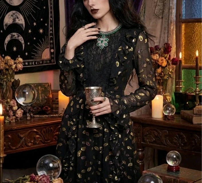 Giambattista Valli x H&M Womens Dress 10 Ruffled Flounce Metallic-Read *Flaw* thumbnail 11