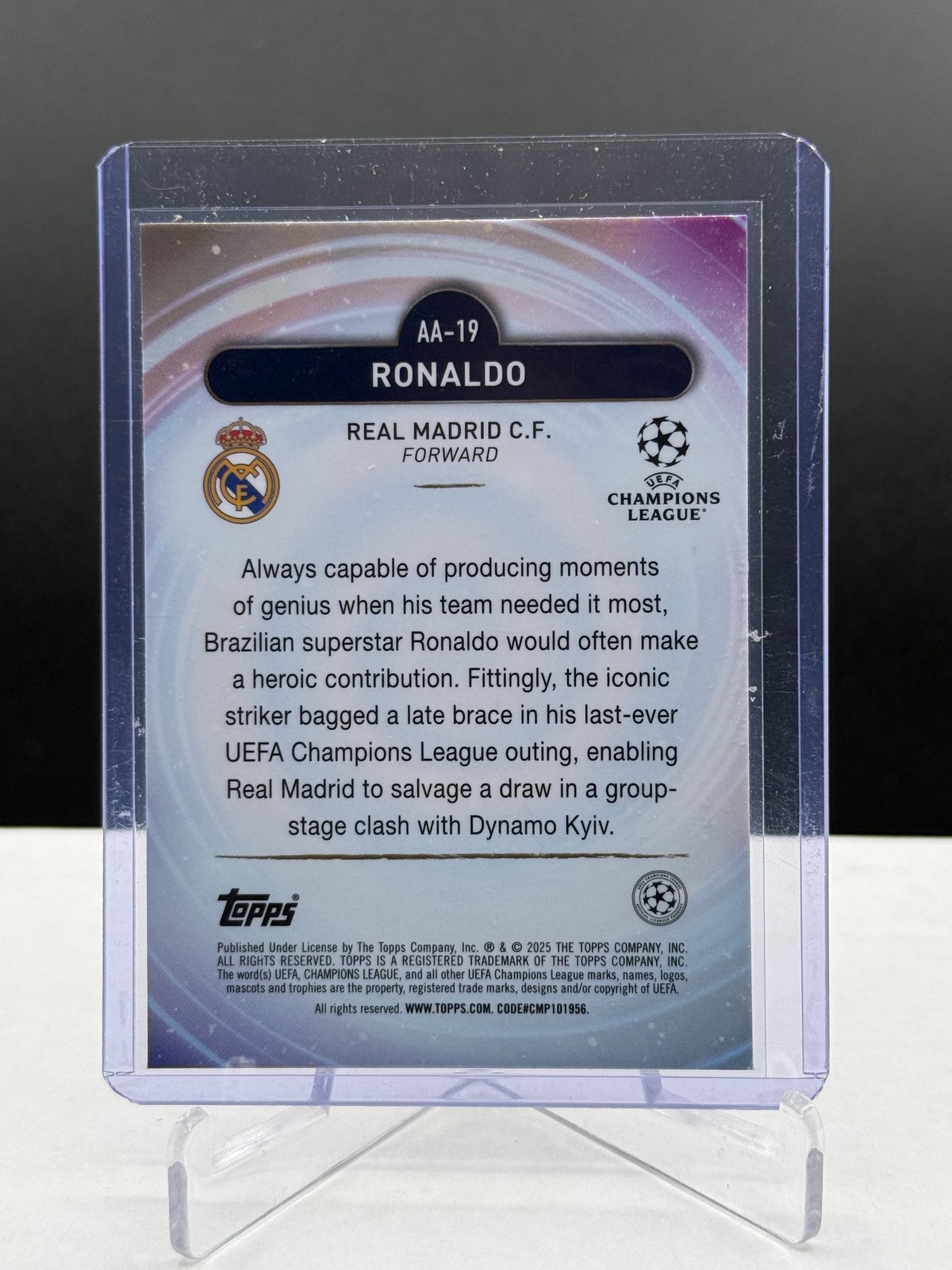 Ronaldo 2025 Topps Merlin Ageless Alchemy Insert Real Madrid C.F. #AA-19 view 6