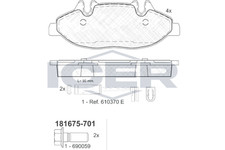 Bremsbelagsatz Vorne Bosch-System für Mercedes Viano W639 Vito / Mixto ab 03->