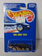 1990 Mattel Hot Wheels Blue Card Black Sol-Aire CX4 33 #2 Car Ultra Hubs