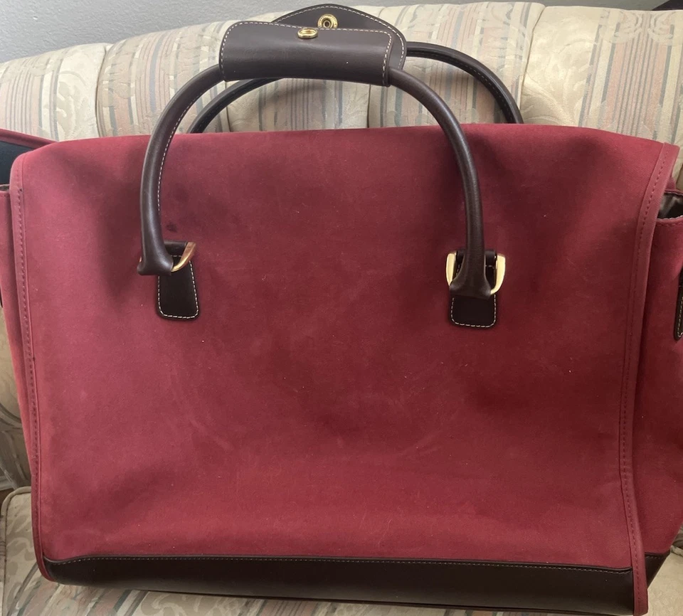 Bolso de Hombro Diane von Fürstenberg Work Tote Borgoña Dorado Laptop Pañales Bebé Foto 2 de 4