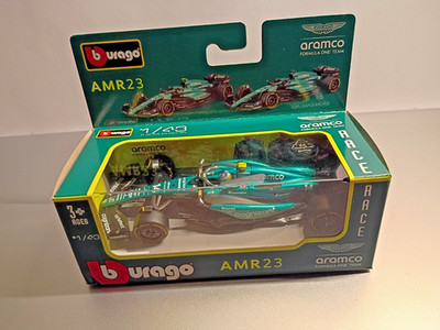 Burago AMR23 Formula 1 Team ARAMCO 1:43 Scale Aston Martin Rare Hard To Find New