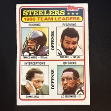 FRANCO HARRIS GREENWOOD 1981 TOPPS #526 PITTSBURGH STEELERS LEAGUE LEADERS