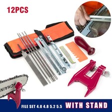 12PCS Chainsaw Sharpening File Filing Kit Chain Sharpen Saw Files Tool For Stihl
