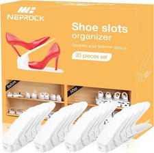 Shoe Slots Organizer 20 Pack Adjustable Shoe Rack Stacker Storage Space Saver