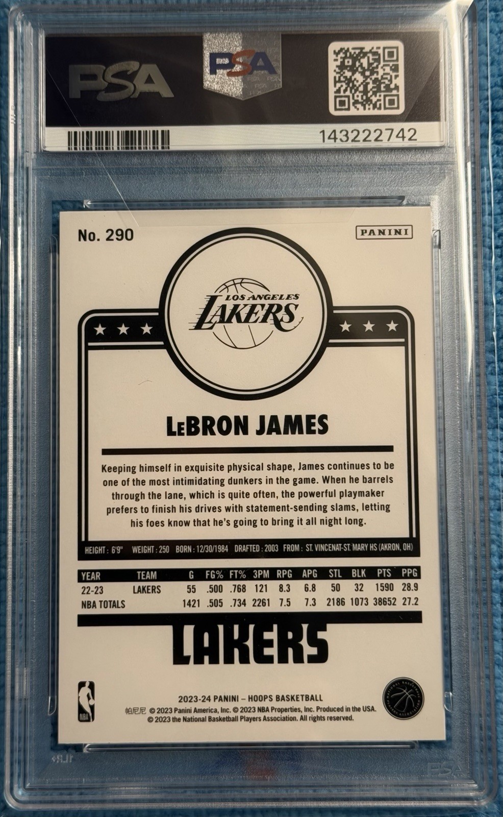 2023 HOOPS #290 LEBRON JAMES PSA 10 view 2