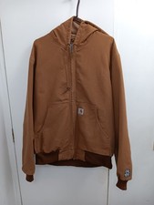 Carhartt J131 BRN Thermal Lined Hooded Zip Jacket Brown Men s Large USA Made