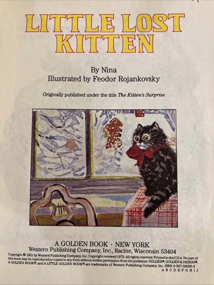 Vintage A Little Golden Book Little Lost Kitten 302-56 1979 #4882 Foto 4 de 4