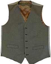 Men's Formal Occasion Wedding Adjustable Suit Vest Adult Medium Used Black Gray