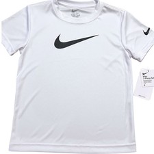 NWT Nike Boys/ Girl Dri-FIT Short Sleeve Graphic T-Shirt White Black Size 6 NWT