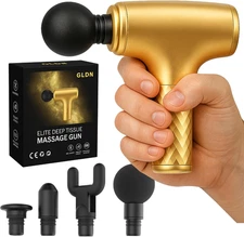 Mini Massage Gun with Luxurious Gold Finish, High Intensity Deep Tissue Percussi