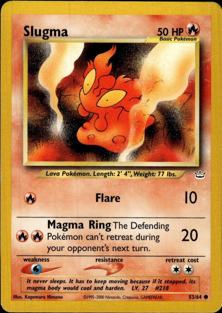 Pokemon Neo Revelation #53/64 Slugma Common Lightly played E