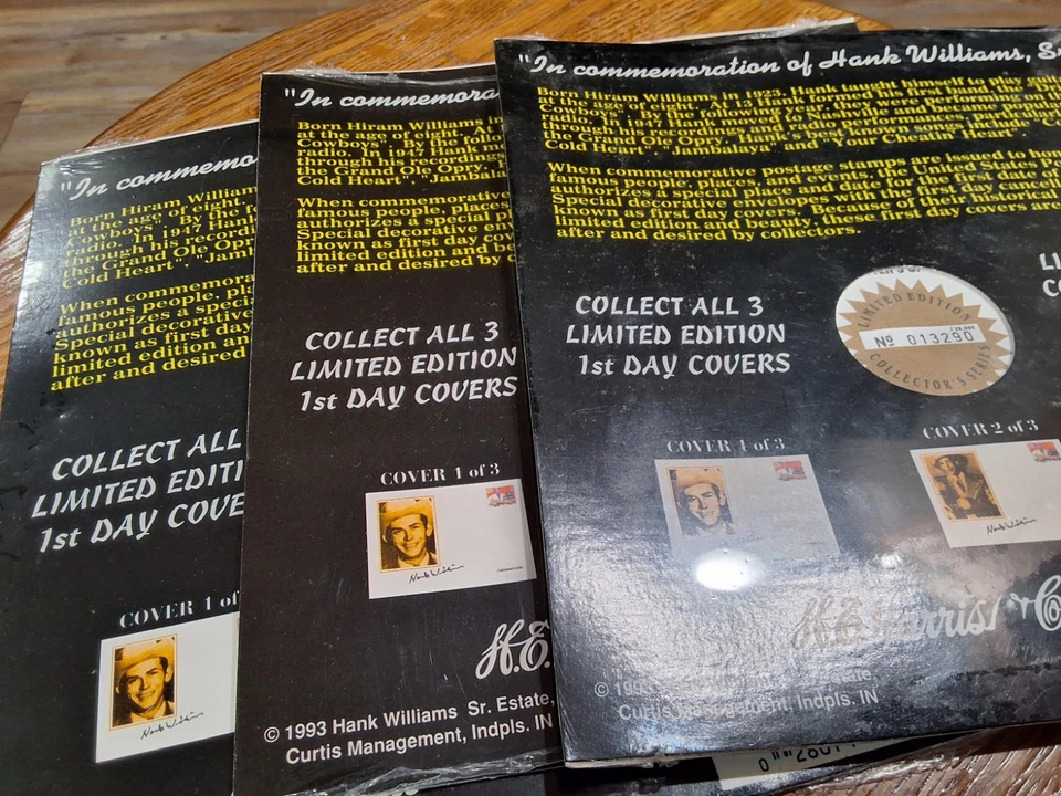 3 Vintage Hank Williams Sr. 1st Day Issue Stamp Brand New Sealed - Image 2 of 4