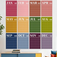 2026 Reusable Classroom Calendar Large Undated Dry Erase Wall Calendar 16 x 1...