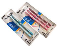 2 PACKS 5 FELT TIP PENS INC  Optimus  PINK  TEAL INK FINE POINT QUICK DRYING