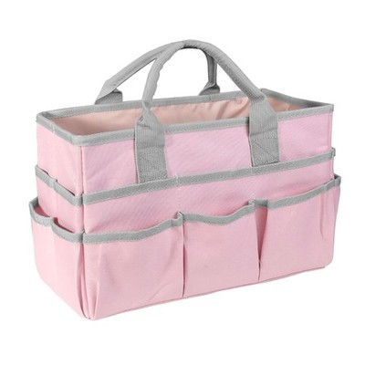 Teacher Handle Tote Bag Organizer Craft Art School Travel Pink