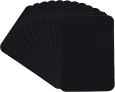 12 Pack Black Iron On Fabric Repair Patches 4x3 Inch Cotton Clothing Mending New