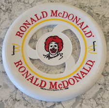 Vintage 1980 McDonald  s Birthday Frisbee 9  White Disc w/ Ronald McDonald USA