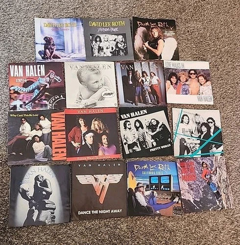 15 VAN HALEN HAIRBAND 45 Picture sleeve LOT "NO VINYL" Jump Pretty Woman