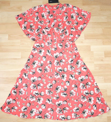 ZERO Kleid Gr.40 rosa pink koralle Blumen Kurzarm Set ++Neu++
