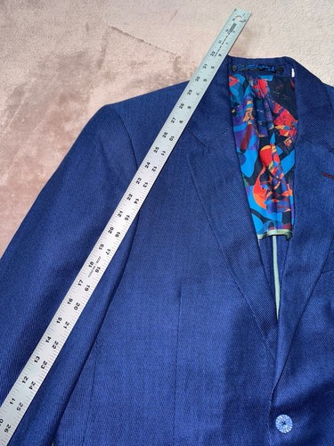 Robert Graham Men’s Ringo Blue Mix Melange Sport Coat Blazer Jacket Size 42 - Picture 11 of 12