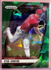 2025 Panini Prizm #293 Ryan Johnson Green Ice Prizm Los Angeles Angels MLB