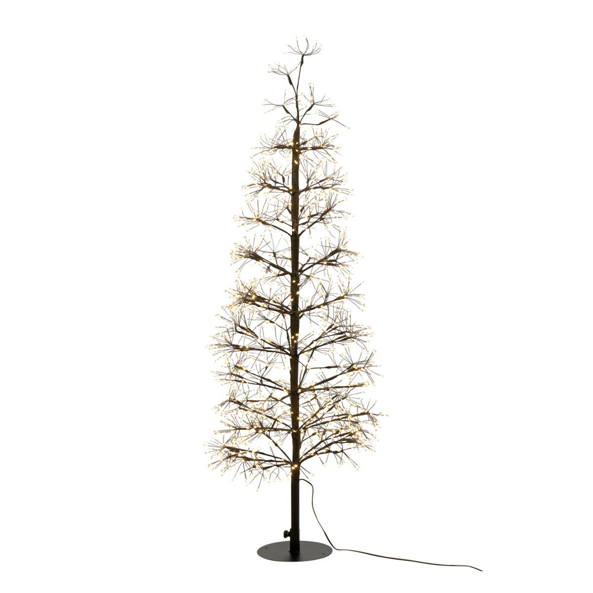 Sapin à LED en métal 120cm Grady noir arbre de Noël lumineux design