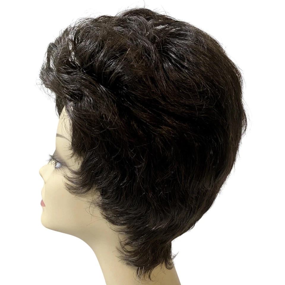 Peluca Pixie de afeitar de cabello humano Vivica A Fox H205V negra pura gorra elástica nueva con etiquetas Foto 3 de 4