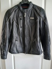 LADIES HARLEY DAVIDSON FXRG BLACK LEATHER BIKER JACKET 98034-12VW SIZE 12?