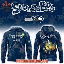 Seattle Seahawk Sponge 1Bob 3D Hoodie Unisex Fan Gift S-5XL