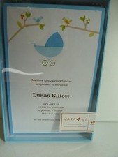 MARA MI Baby Boy Announcement Kit With Buggy. 40 Announcements  Envelopes