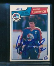 1983-84 O-Pee-Chee OPC Morris Lukowich #386 signed auto autograph centered tough