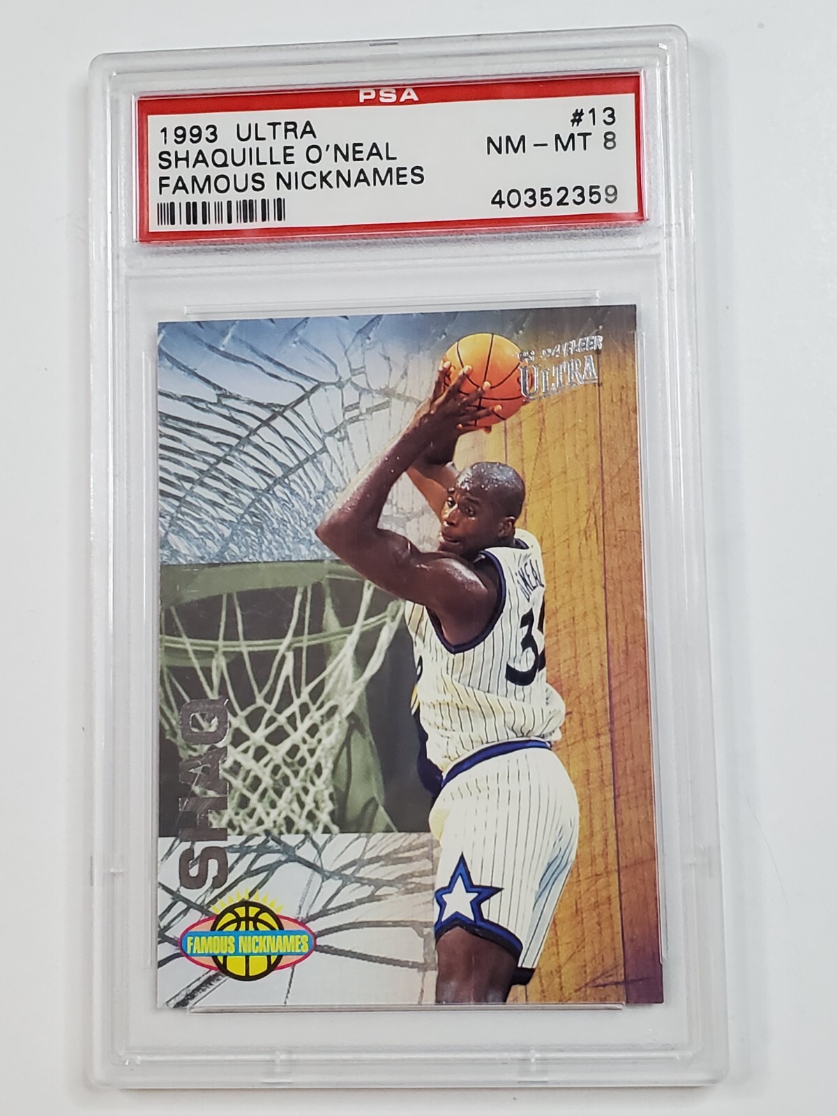 Shaquille O'Neal Shaq PSA 8 NM-MT 1993-94 Fleer Ultra Famous Nicknames 13 Insert