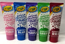 Crayola Bathtub Finger Paint Soap Kids 3oz: Blue Red Green Pink Purple 5 Pieces