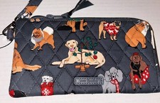 New Vera Bradley Tech Wristlet RFID Wallet Holiday Dogs