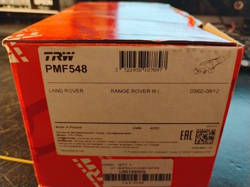Range Rover Brake Master Cylinder TRW LR012900 Braking Fits Land Rover 2010-2012 - Picture 9 of 9