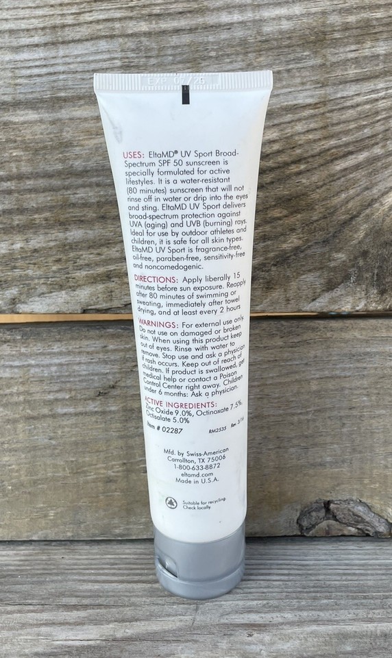 Elta MD UV Sport Active Broad Specturm SPF50+ 85g 3oz EXP 7/25 NEW