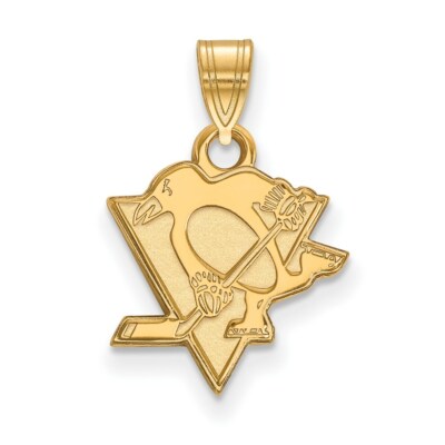 Real 14kt Yellow Gold Gold NHL LogoArt Pittsburgh Penguins  display picture 3