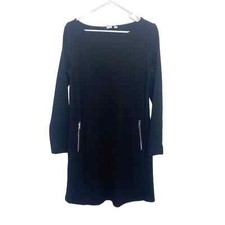 Gap knit black shift dress size small casual boat neck e