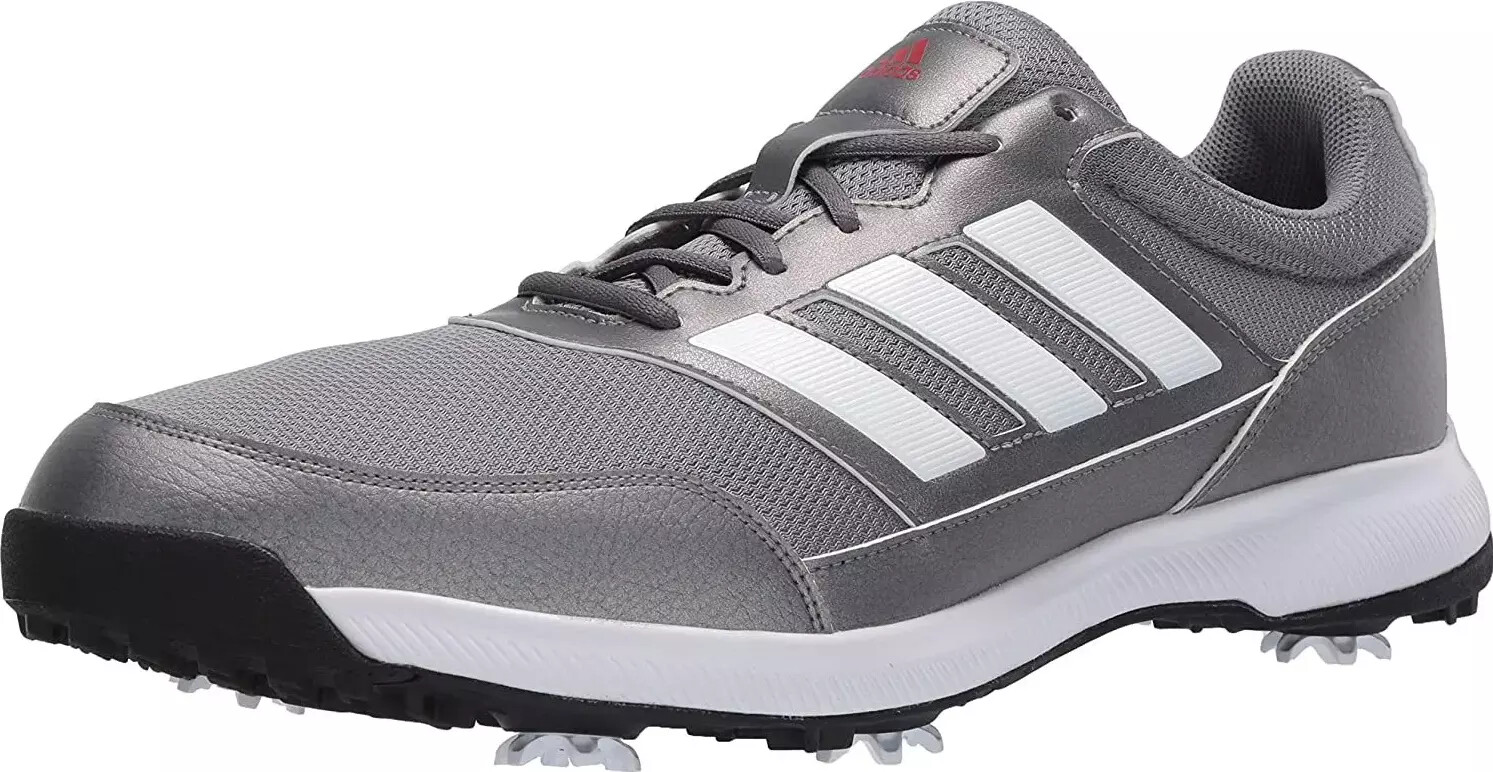 Мужские кроссовки для гольфа Adidas Tech Response 2.0 Iron White Scarlet Wide Width EE9420