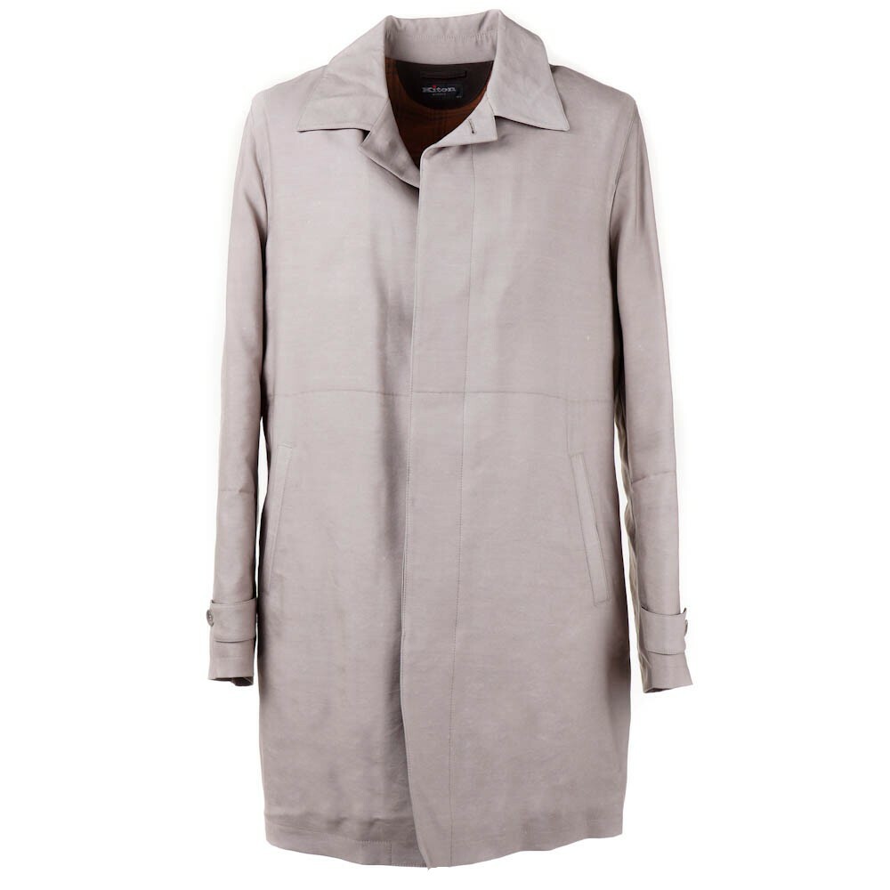Kiton Napoli Wool and Silk Outer Coat with Cashmere Lining 40R (Eu