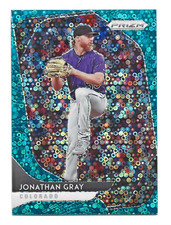 /15 Quick Pitch Teal Donut Circle Prizm 2020 Panini #48 Jonathan Gray Baseball