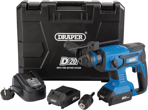 Draper D20 20V Brushless SDS+ Rotary Hammer Drill 2 x 2Ah Batteries and Charger