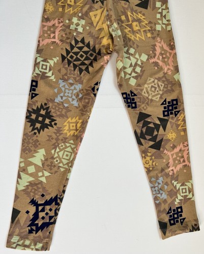 LuLaRoe Girl's Leggings Size S/M Kid's Geometric Shapes Brown Multicolor - Picture 15 of 17