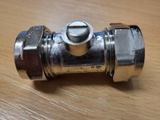 Isolating Valve, Pack of 2 - 15mm Chrome - Brand New