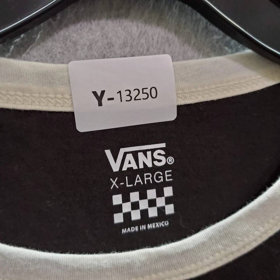 Camiseta VANS Niñas Top XL Negra Calavera Palmeras Fuera de la Pared Gráfico Timbre Camiseta Foto 2 de 4